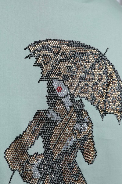 Женская рубашка оптом с кристаллическами камнями - 20023 | КАZЕЕ - Thumbnail