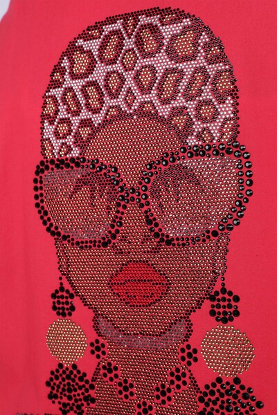 Женская рубашка оптом с логотипом Kazee на спине девушка из камней - 20070 | КАZЕЕ - Thumbnail