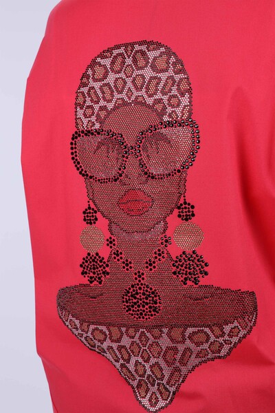 Женская рубашка оптом с логотипом Kazee на спине девушка из камней - 20070 | КАZЕЕ - Thumbnail