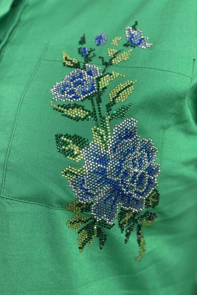 Женская рубашка оптом цветочным узором на спине тигр из камней - 20000 | КАZЕЕ - Thumbnail