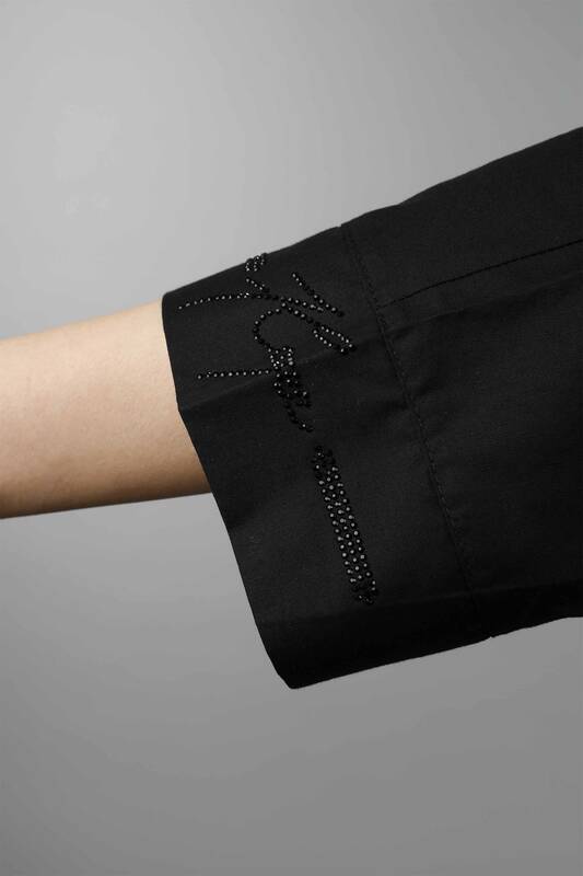 Женская рубашка оптом спереди короткой спина длинная с узорома на цепочке - 20078 | КАZЕE
