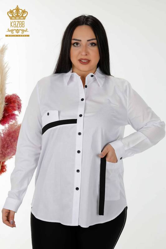 Женские рубашки оптом переход цвета белый - 20308 | КАZEE
