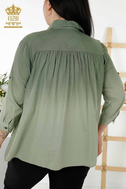 Женские рубашки оптом цвета переход хаки - 20321 | КАZEE