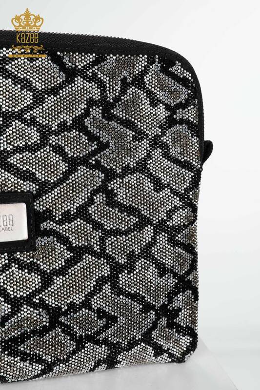 женская сумка оптом с вышивкой камнем узорчатая черная - 531 | КАZEE