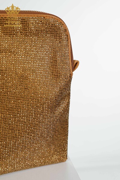 женская сумка оптом хрустальный камень с вышивкой желтовато-коричневый - 526 | КАZEE - Thumbnail (2)