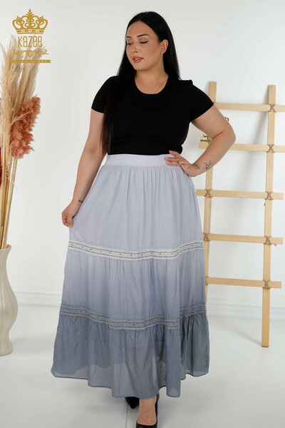Kazee - женская юбка оптом - переход цвета - серый - 20442 | КАZEE