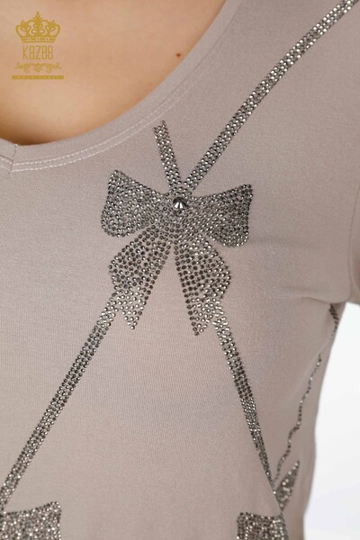Женская блузка оптом с рисунком из норки - 79003 | КАZEE - Thumbnail