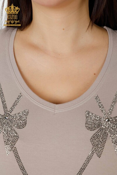 Женская блузка оптом с рисунком из норки - 79003 | КАZEE - Thumbnail