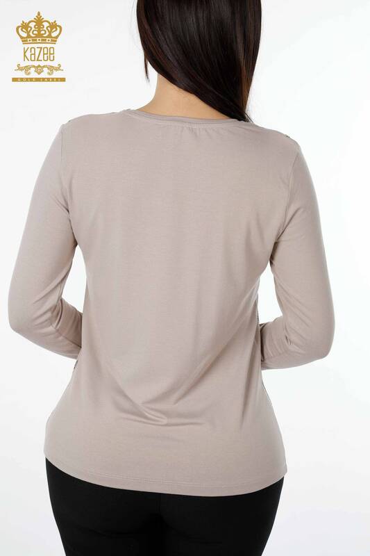 Женская блузка оптом с рисунком из норки - 79003 | КАZEE