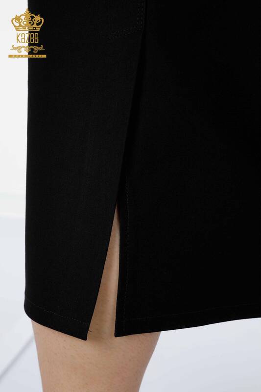 женская юбка оптом в полоску с вышивкой черным камнем - 4194 | КАZEE