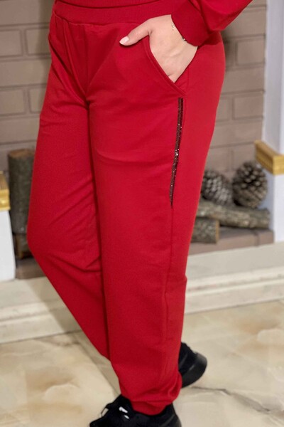 Женский спортивный костюм с капюшоном и вышивкой оптом - 17299 | КАZЕЕ - Thumbnail