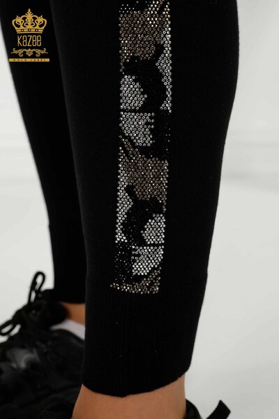 Черный женский спортивный костюм оптом с узором бабочки - 16678 | КАZEE - Thumbnail