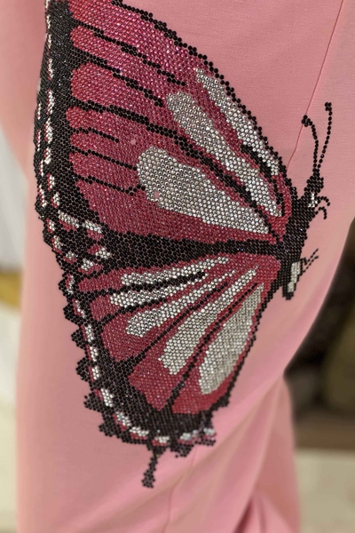 женский оптовый комплект спортивного костюма с бабочками - 17177 | Каzee - Thumbnail