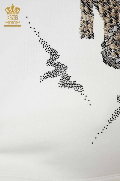 Женский спортивный костюм оптом с рисунком тигра Экрю - 17473 | КАZЕЕ - 5