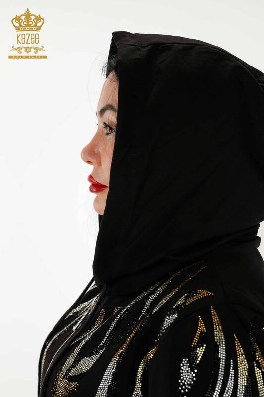 Женский спортивный костюм с капюшоном на молнии черный - 17538 | КАZЕЕ