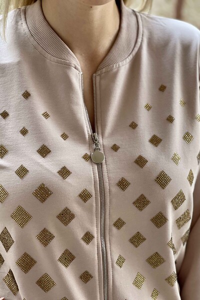 Женский спортивный костюм оптом с вышитым камнем узором - 17234 | КАZEE - Thumbnail