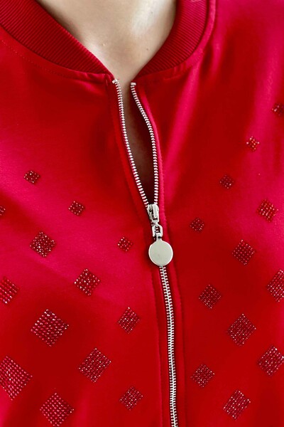 Женский спортивный костюм оптом с вышитым камнем узором - 17234 | КАZEE - Thumbnail