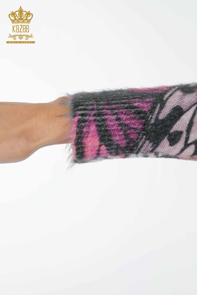оптовый женский свитер с цифровой печатью, пурпурный - 18929 | КАZЕЕ - Thumbnail