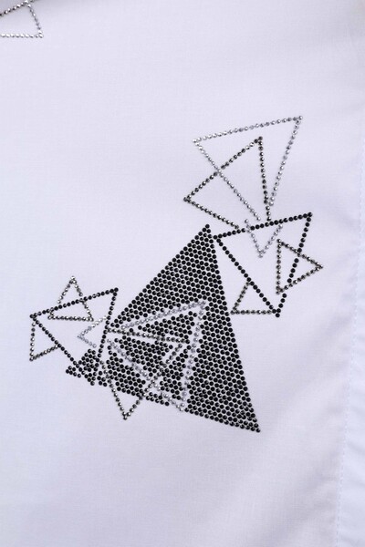 Женский рубашка оптом с кристаллическами камнями треугольник - 20105 | КАZЕЕ - Thumbnail
