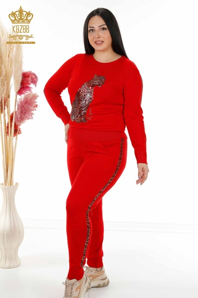 Женский спортивный костюм оптом Тигр С узором Красный - 16260 | КАZЕЕ