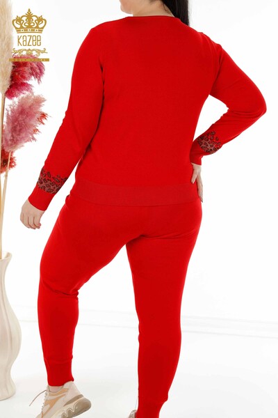 Женский спортивный костюм оптом рисунком тигра Красный - 16523 | КАZЕЕ - Thumbnail