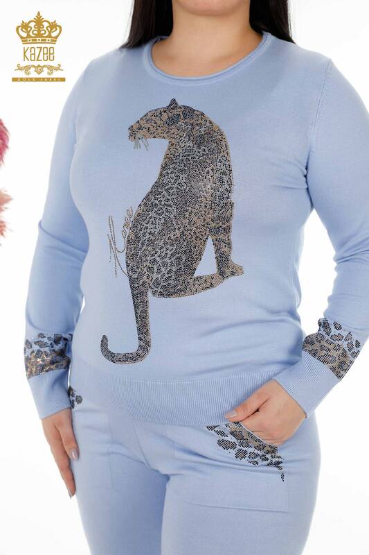 Женский спортивный костюм, оптовая продажа, тигровый узор, синий - 16523 | КАZEE
