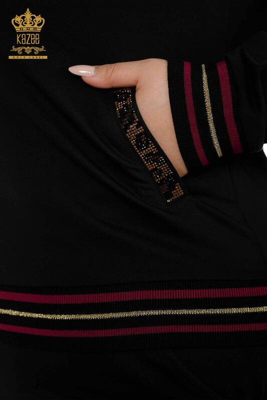 Женский спортивный костюм, оптовая продажа, тигровый узор, черный - 17380 | КАZEE