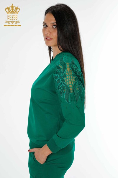женский спортивный костюм оптом Тюль подробно зеленый - 17463 | КАZEE - Thumbnail