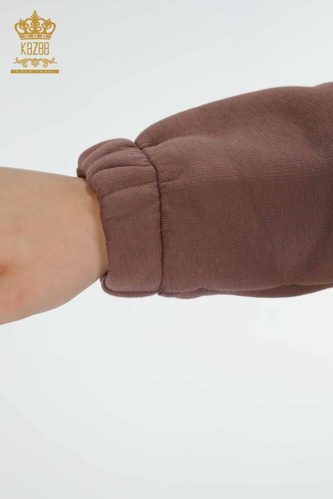 Женский спортивный костюм, оптовая продажа, коричневый узор с крыльями ангела - 17466 | КАZEE - 7