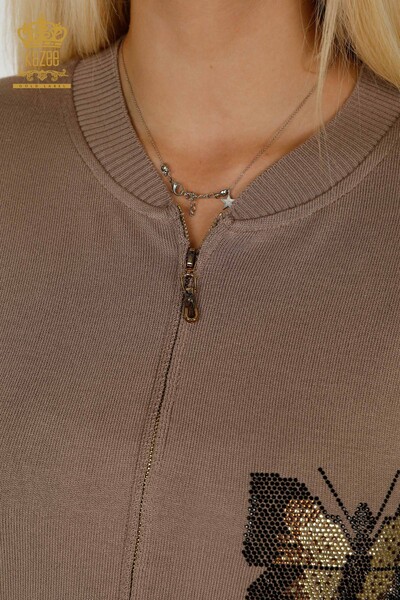 Женский спортивный костюм оптом - Узор бабочки - Норка - 16678 | КАZEE - 6