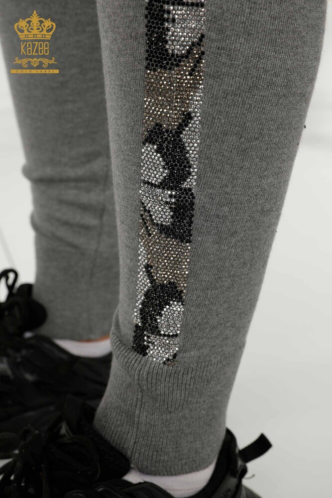 Женский спортивный костюм оптом - Узор бабочки - Серый - 16678 | КАZEE - 9