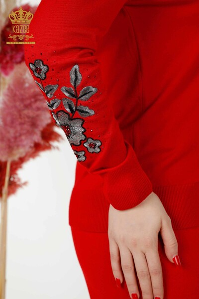 Женский спортивный костюм оптом с вышивкой красным камнем - 16561 | КАZЕЕ - Thumbnail