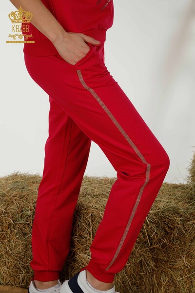 Женский спортивный костюм оптом - леопардовый узор - фуксия - 17208 | КАZEE - Thumbnail