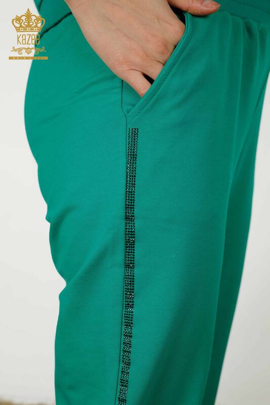 женский спортивный костюм оптом - с принтом - с коротким рукавом - зеленый - 17206 | КАZEE