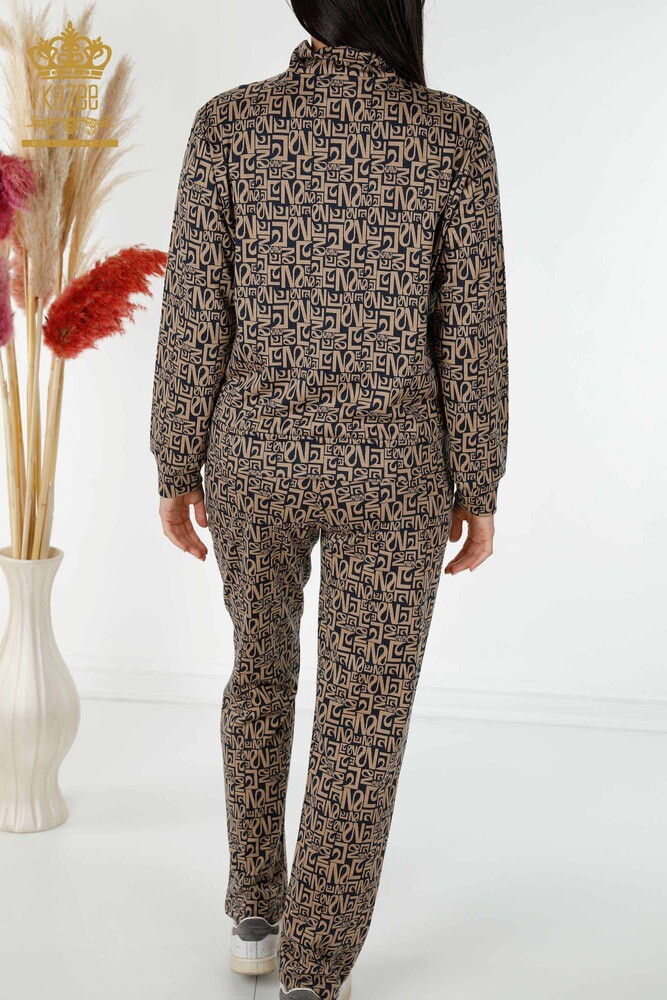 женский спортивный костюм, оптовая продажа, смешанный узор, темно-синяя норка - 17433 | КАZEE - 9