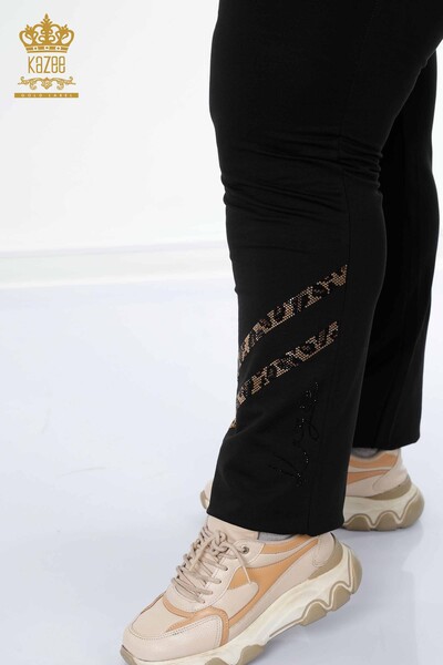 Женский спортивный костюм, оптовая продажа, тигровый узор, черный - 17399 | КАZEE - Thumbnail