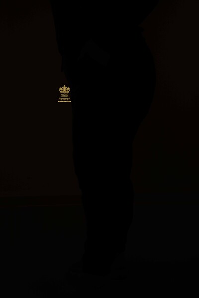женский спортивный костюм оптом на молнии антрацитовый - 17489 | КАZEE - Thumbnail