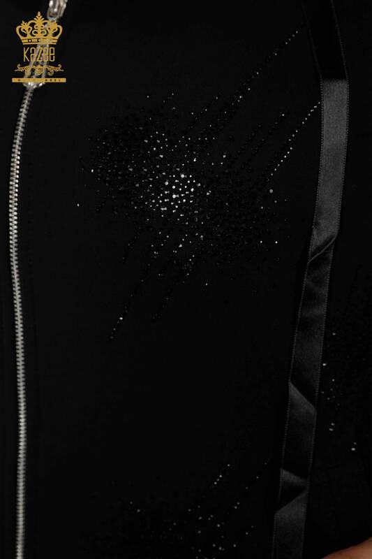 женский спортивный костюм оптом на молнии черный - 17394 | КАZEE