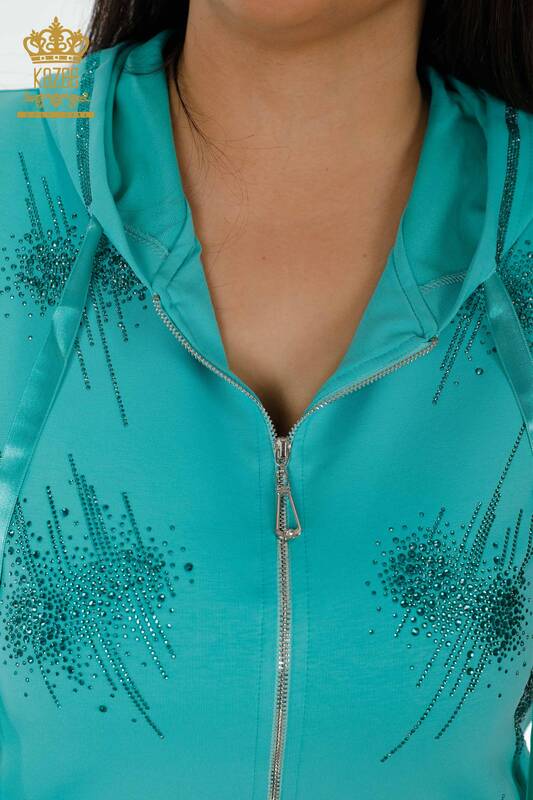 женский спортивный костюм оптом на молнии мятного цвета - 17394 | КАZEE