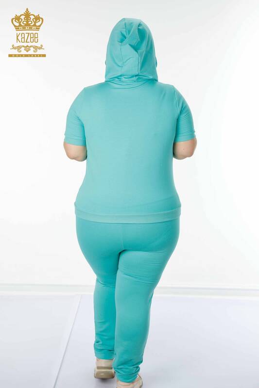 женский спортивный костюм оптом на молнии мятного цвета - 17394 | КАZEE