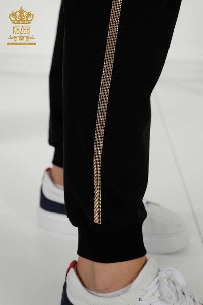 женский спортивный костюм оптом - леопардовый узор - черный - 17208 | КАZEE - Thumbnail