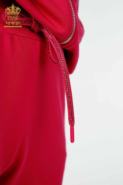женский спортивный костюм оптом с капюшоном цвета фуксии - 17447 | КАZEE - Thumbnail