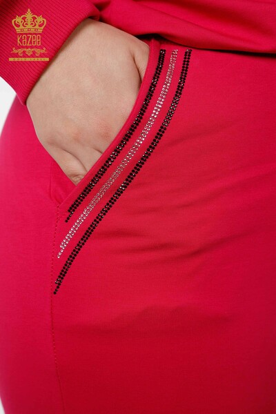женский спортивный костюм оптом с капюшоном цвета фуксии - 17482 | КАZEE - Thumbnail