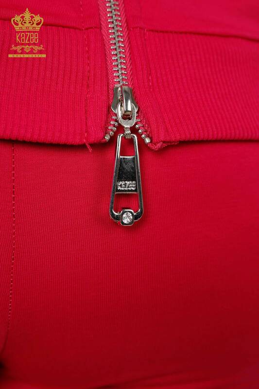 женский спортивный костюм оптом с капюшоном цвета фуксии - 17482 | КАZEE