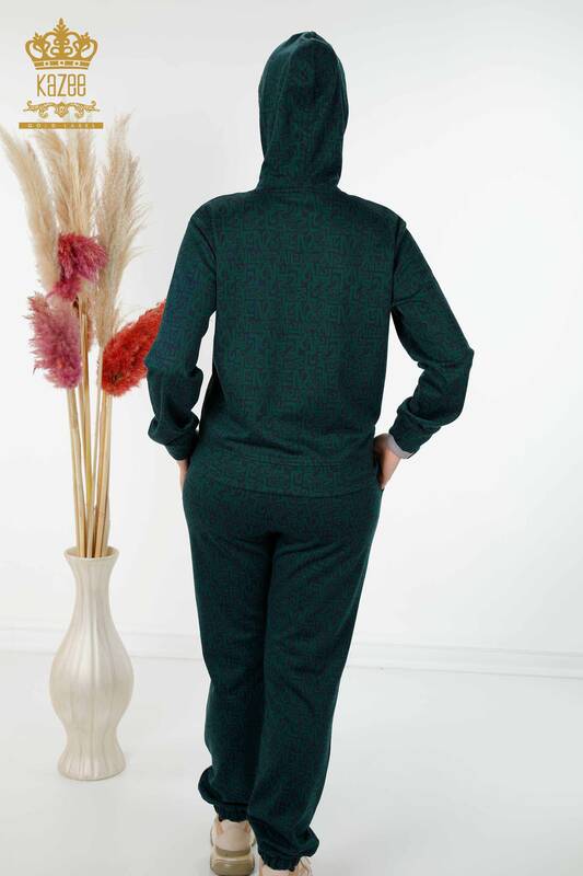 женский спортивный костюм оптом смешанный узор темно-синий зеленый - 17445 | КАZEE