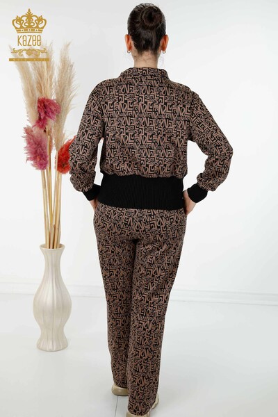 женский спортивный костюм оптом смешанный узор черная норка - 17432 | КАZEE - Thumbnail