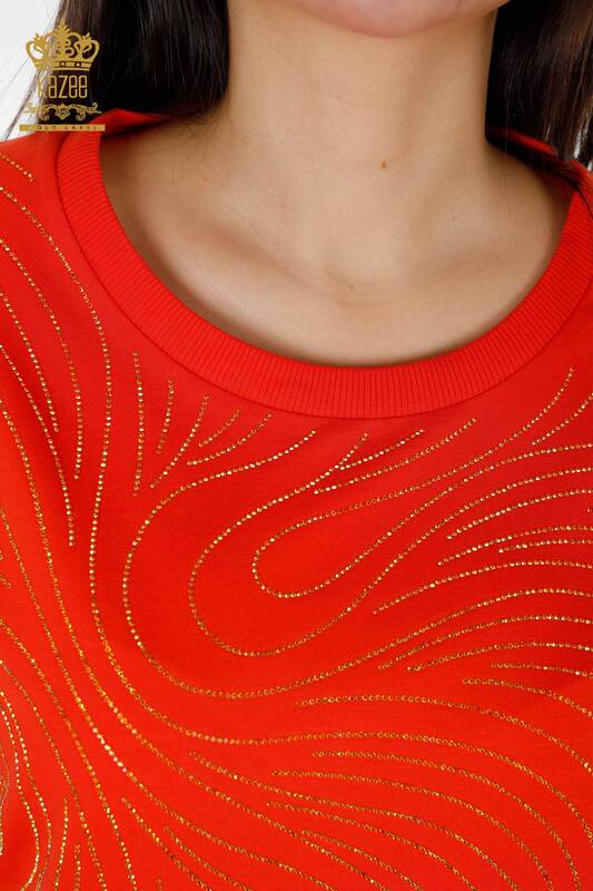 женский спортивный костюм оптом с рисунком оранжевого цвета - 17460 | КАZEE