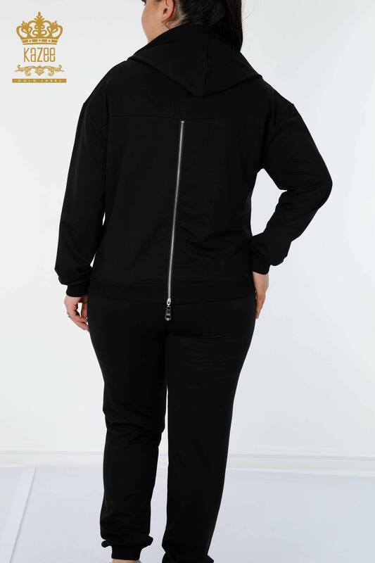 женский спортивный костюм оптом черный с капюшоном - 17482 | КАZEE