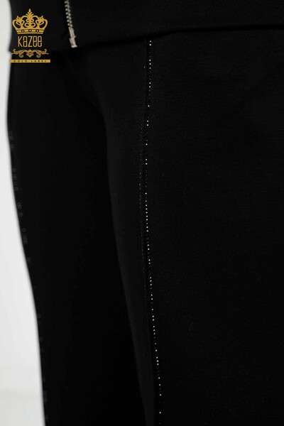 женский спортивный костюм оптом черный с капюшоном - 17490 | КАZEE - Thumbnail