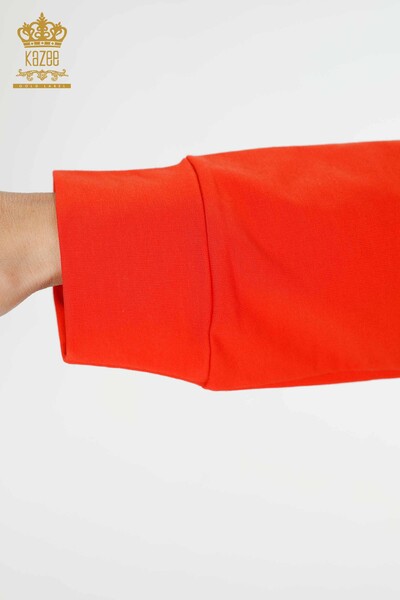 женский спортивный костюм оптом с капюшоном оранжевый - 17447 | КАZEE - Thumbnail